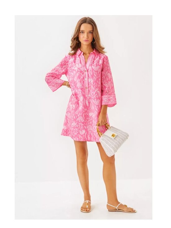 Lilly Pulitzer Dresses & Skirts - NWT Lilly Pulitzer Daphnie Tunic Dress Rousseau Pink Tulip To Tango Engineered 8